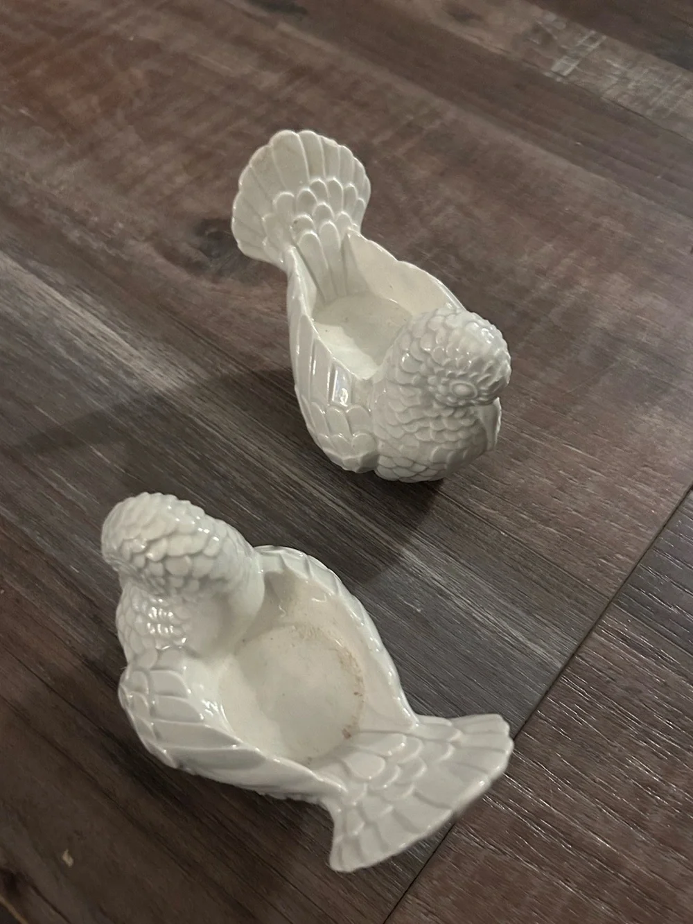 50%offw❤️ Pair of vintage '81 ceramic dove love birds votive candle holders p08
